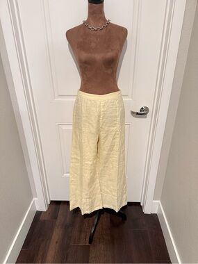 Faithfull The Brand Cream Linen Wide Leg Pants / Culottes – Size US 6 / AU 10